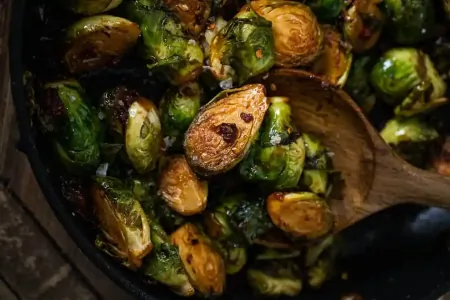 Gochujang spiced Korean brussel sprouts