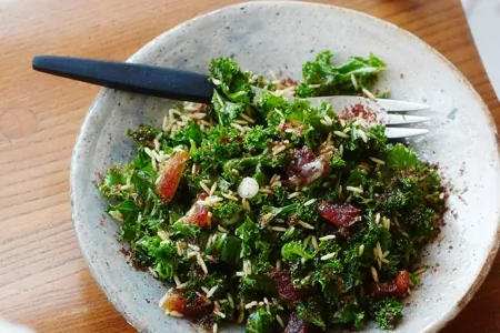 Kale Sumac and Crispy Rice Salad